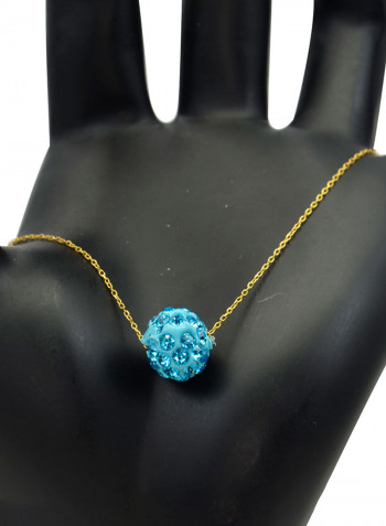 18 Karat Solid Yellow Gold Simple 10 mm Crystal Ball Chain Bracelet