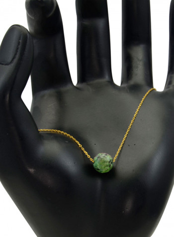 18 Karat Solid Yellow Gold Zoisite Chain Bracelet