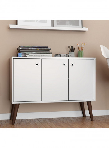 3-Door Multi Utility Cabinet White/Brown