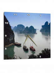 Vietnam Halong Bay Printed Wall Clock Multicolour 13 x 13inch