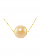 18 Karat Solid Gold With 8 mm Pearl Pendant Necklace