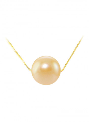 18 Karat Solid Gold With 8 mm Pearl Pendant Necklace