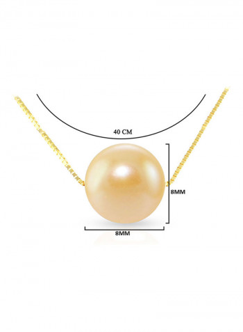 18 Karat Solid Gold With 8 mm Pearl Pendant Necklace