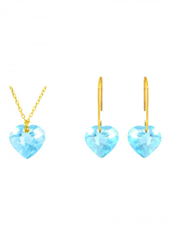 10 Karat Solid Yellow Gold 7 mm Topaz Jewellery Set
