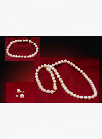 10K Gold Pearl Strand Jewellery Set