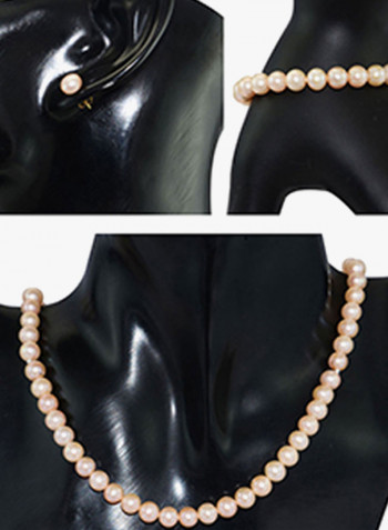 10K Gold Pearl Strand Jewellery Set