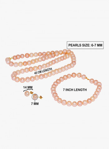 10K Gold Pearl Strand Jewellery Set