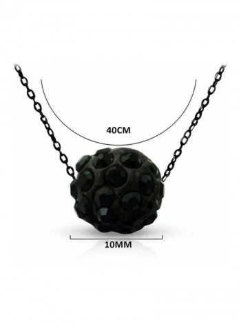 18 Karat Gold Crystal Ball Pendant Necklace