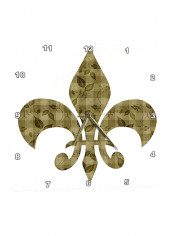 Floral And Leaves Printed Wall Clock Green/White 13 x 13inch
