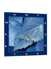 Metallic Leaves With Royal Frame Wall Clock Blue 13 x 13inch