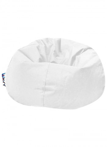 Leather Beanbag Chair White 70x70x100centimeter