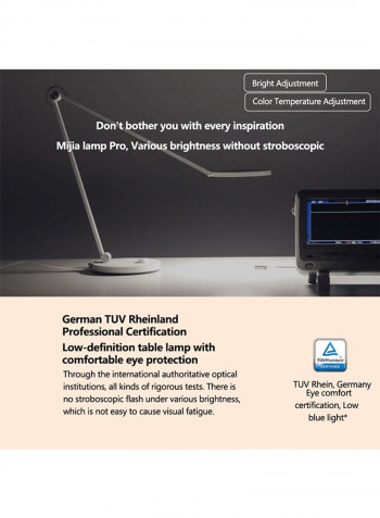 LED Desk Lamp Pro Smart Reading Light White 48x35x21centimeter