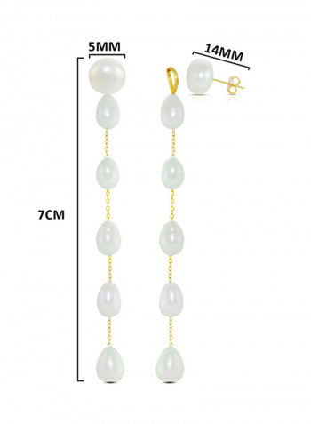 18 Karat Solid Yellow Gold 5 mm Pearls Detachable Earrings