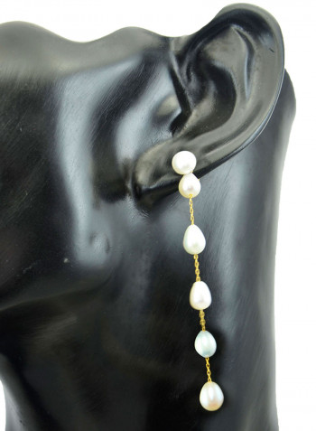 18 Karat Solid Yellow Gold 5 mm Pearls Detachable Earrings