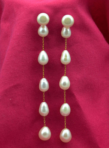 18 Karat Solid Yellow Gold 5 mm Pearls Detachable Earrings