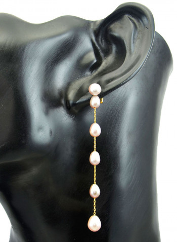 18 Karat Solid Yellow Gold 5 mm Pearls Detachable Earrings