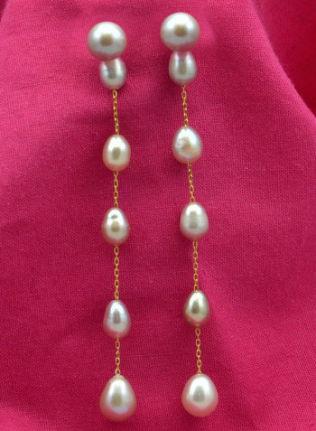 18 Karat Solid Yellow Gold 5 mm Pearls Detachable Earrings