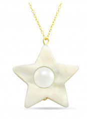 18 Karat Solid Yellow Gold Mother Of Pearl With 6-7 mm Star Shape Pendant Necklace reviews 18 Karat Solid Yellow Gold Mother Of Pearl With 6-7 mm Star Shape Pendant Necklace