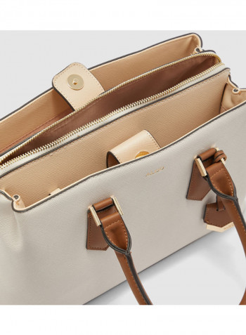 Bozemani Tote Bag White/Brown