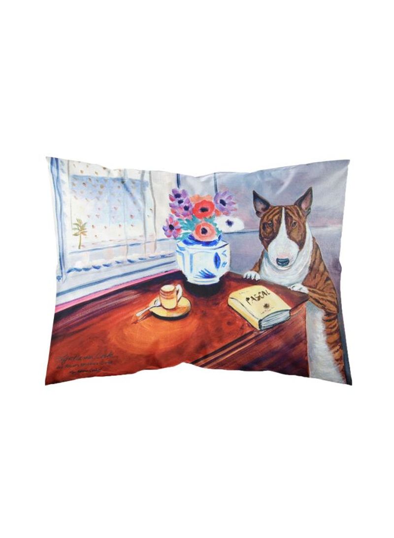 Bull Terrier Printed Pillowcase Brown/White/Blue 30x0.15x20.5inch