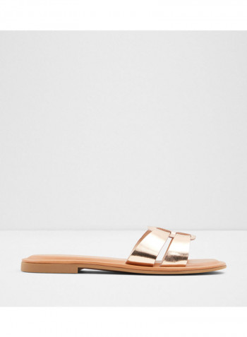Ereswen Metallic Strap Flat Sandals Gold