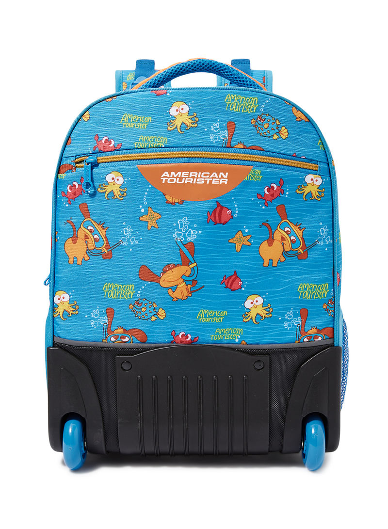 Printed Woddle Kids Trolley Backpack Blue