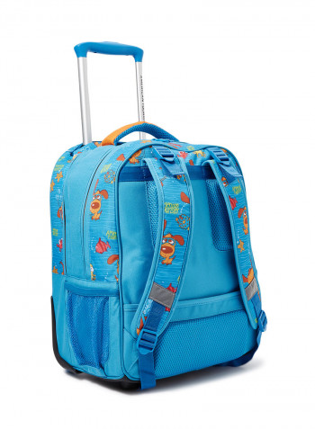 Printed Woddle Kids Trolley Backpack Blue