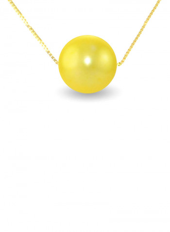 18 Karat Solid Gold With 8 mm Pearl Pendant Necklace