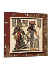 Ancient Egyptian Papyrus Printed Wall Clock Multicolour 15 x 15inch
