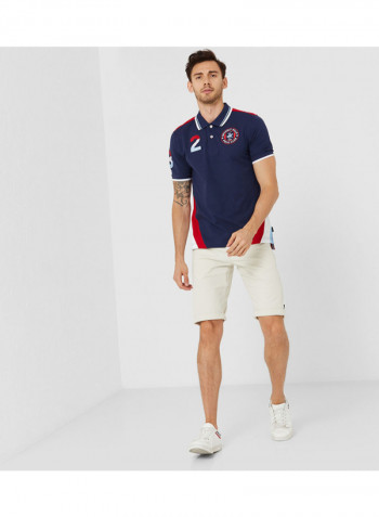 Stylish Collared Neck Polo Blue