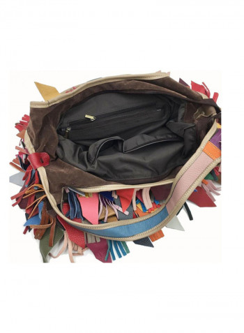 Stylish Leather Hobo Multicolour