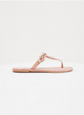 Felicia Embellished Leather Flat Sandals Pink reviews Felicia Embellished Leather Flat Sandals Pink