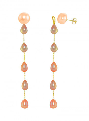 18 Karat Solid Yellow Gold 5 mm Pearls Detachable Earrings