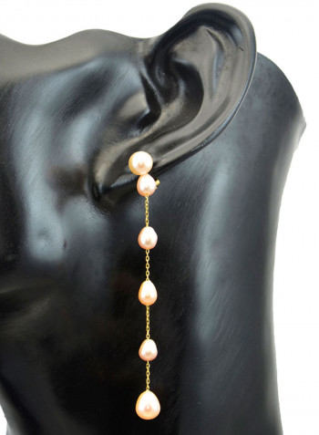 18 Karat Solid Yellow Gold 5 mm Pearls Detachable Earrings