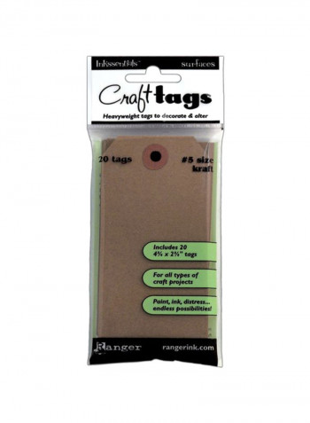 20-Piece Inkssentials Surfaces Craft Tag Beige