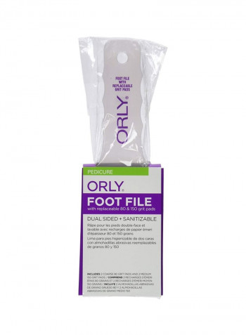 Foot File With 2 Refill Pads Black/White 10inch