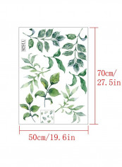Leaves Pattern Removable Waterproof Wall Sticker Multicolour 70x50centimeter
