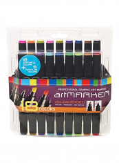 18-Piece Double Ended Marker Set Green/Blue/Black