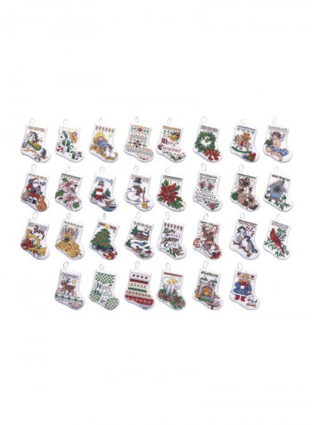 30-Piece Cross Stitch Ornament Kit Multicolour