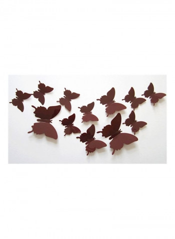 12-Piece Butterfly Wall Decals Multicolour