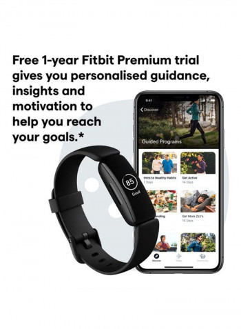 Inspire 2, Health And Fitness Tracker With Free 1-Year Fitbit Premium Trial, 24/7 Heart Rate And Upto 10 Days Battery Black