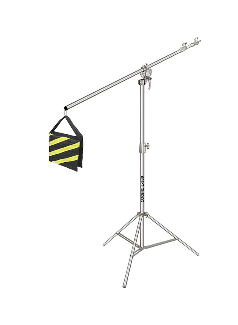 L380 Stainless Silver Photostudio Two Way Light Stand 120cm Silver