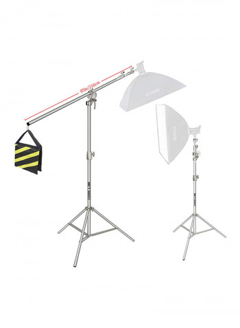 L380 Stainless Silver Photostudio Two Way Light Stand 120cm Silver