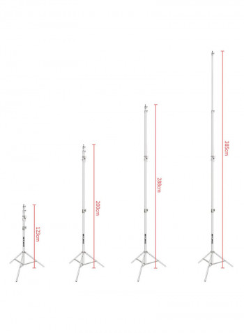 L380 Stainless Silver Photostudio Two Way Light Stand 120cm Silver
