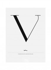 Simple Letter Pattern Decorative Painting Black 15x20centimeter