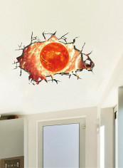 3D Vivid Planet Series Pattern Wall Sticker Multicolor 40x60centimeter