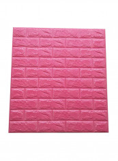 Brick Print Waterproof Self-Adhesive Wall Sticker Pink 70x77centimeter