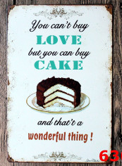 Cake Sign Poster Home Wallpaper Multicolour 20x30centimeter