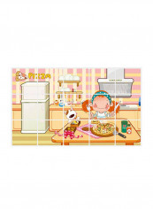Cartoon Printed Wall Sticker Yellow 45x75centimeter