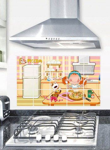 Cartoon Printed Wall Sticker Yellow 45x75centimeter